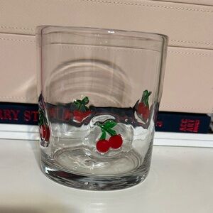World Market Charm Inlay Cherry Double Old Fashioned Glass